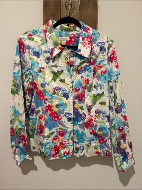 Appleseed's Multicolor Floral Blazer Jacket with White Base